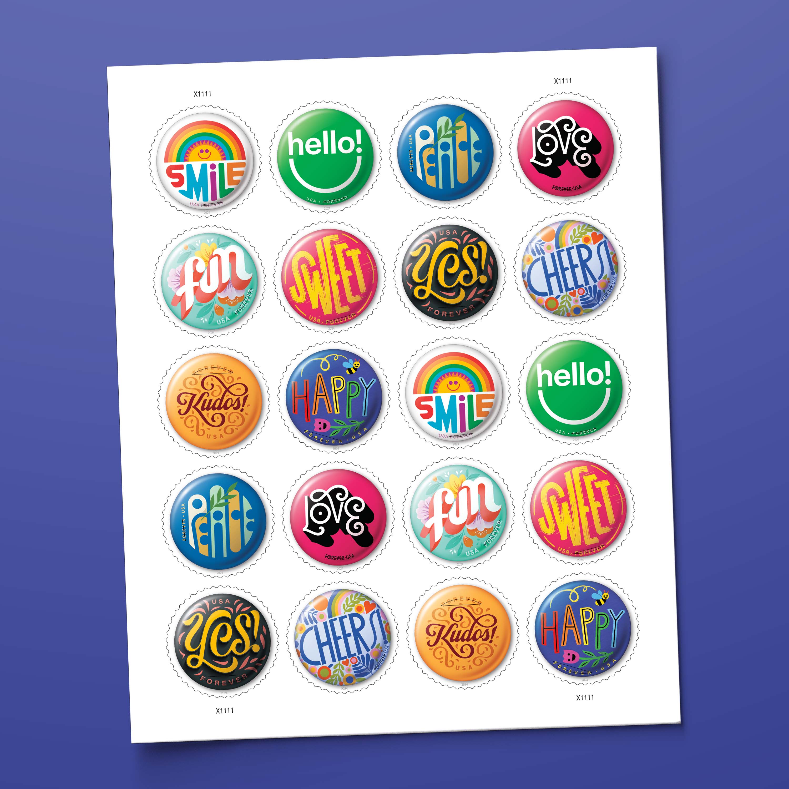 Pane of Pinback Buttons stamps