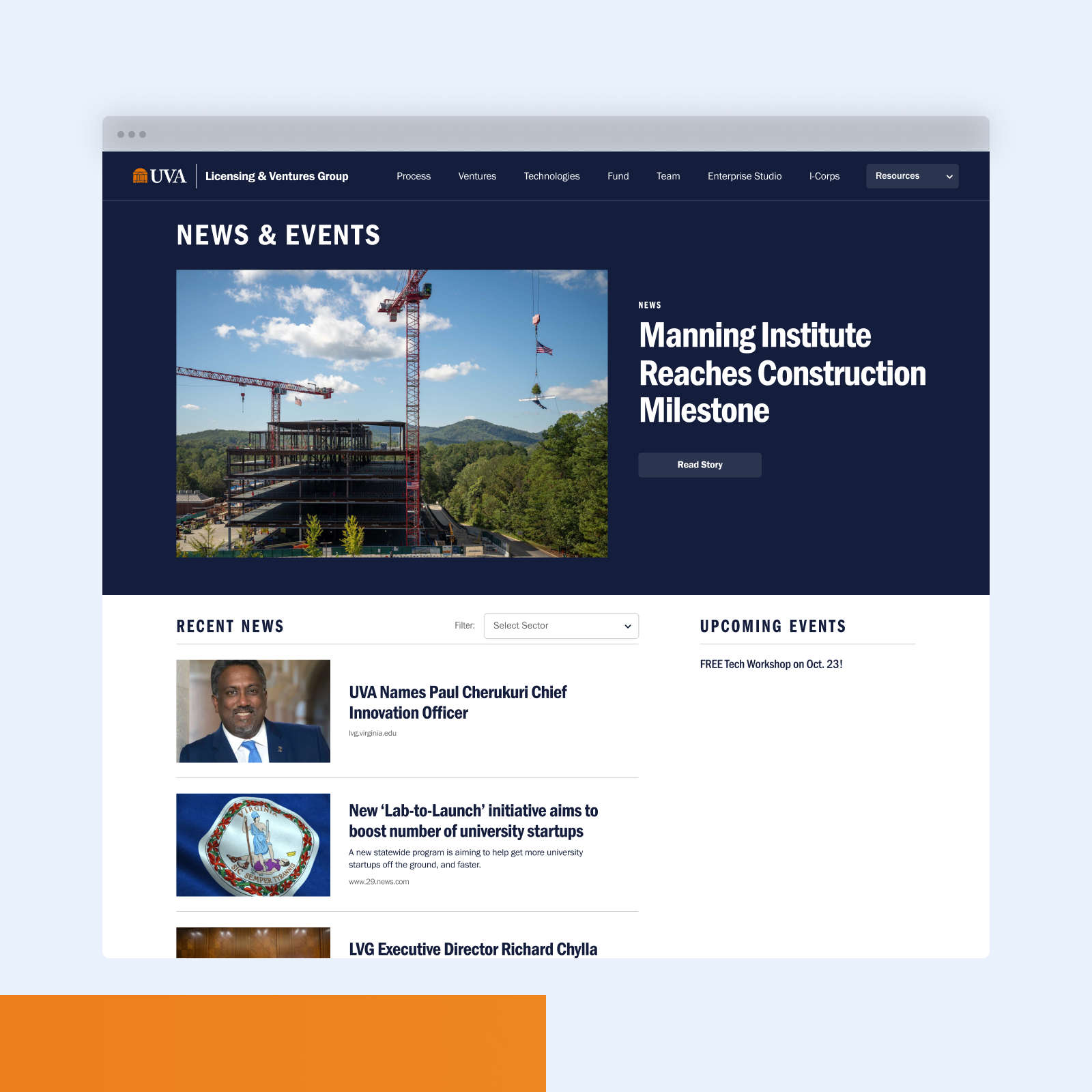 News view of website