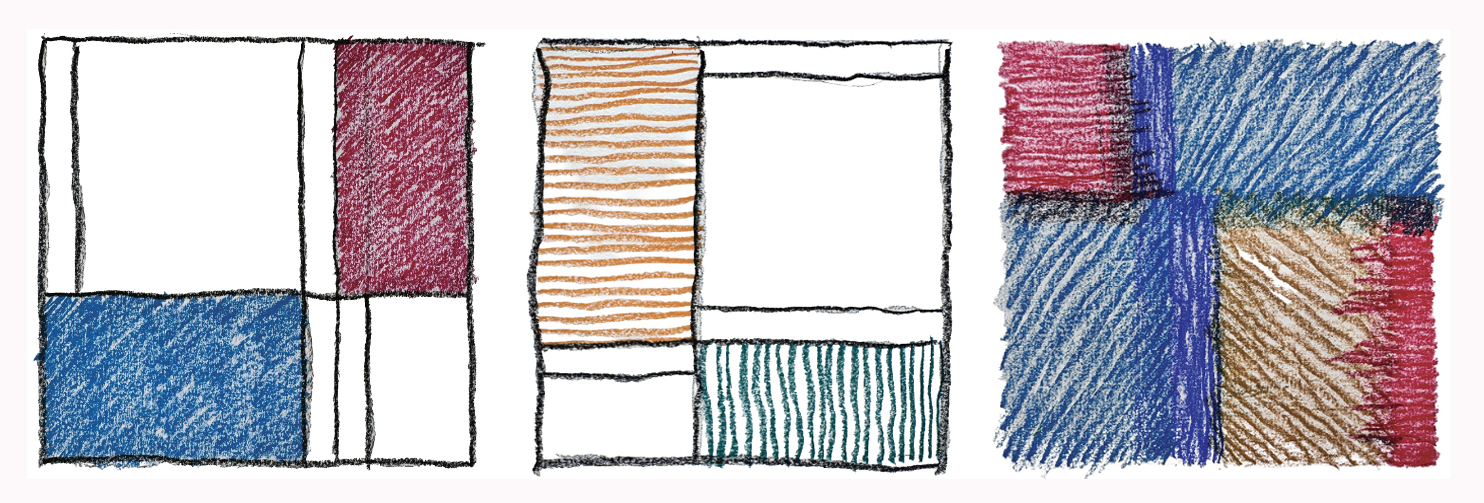 3 colorful grid of images