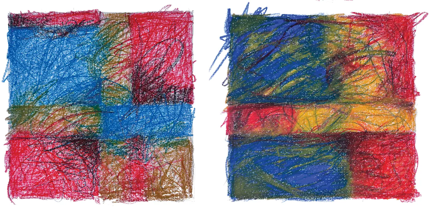 color sketches in squares
