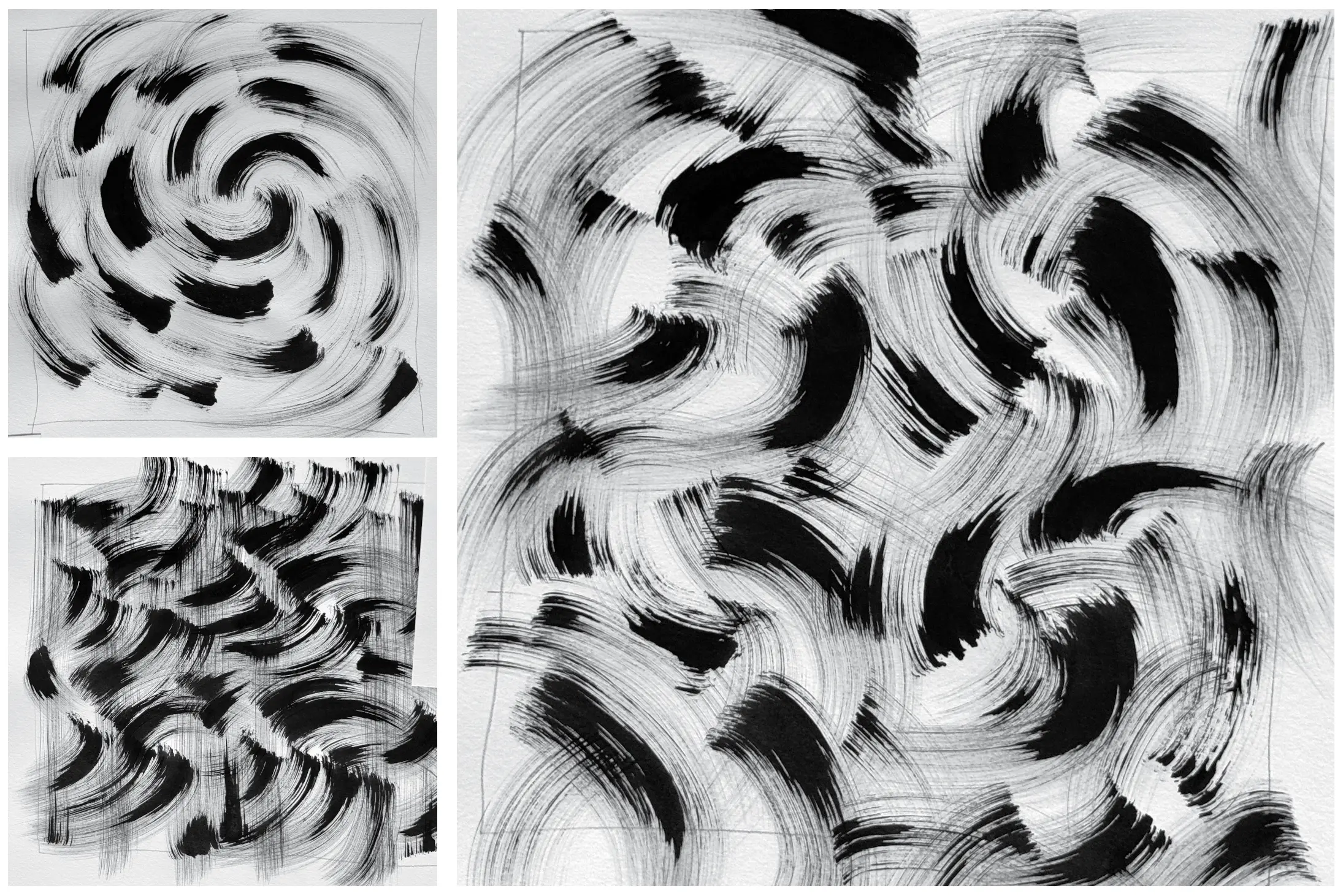 grids of square brushstroke art