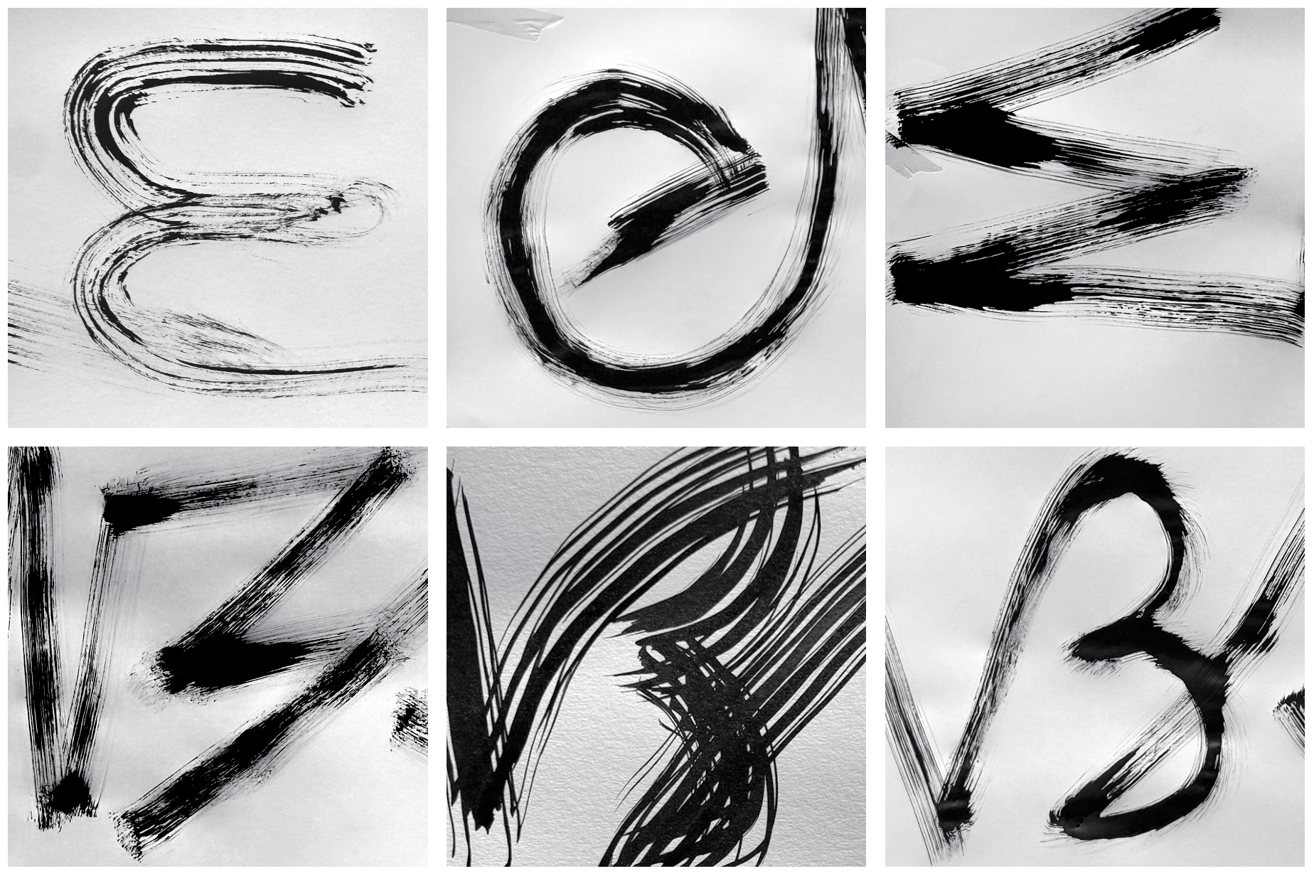 letters in brushstrokes