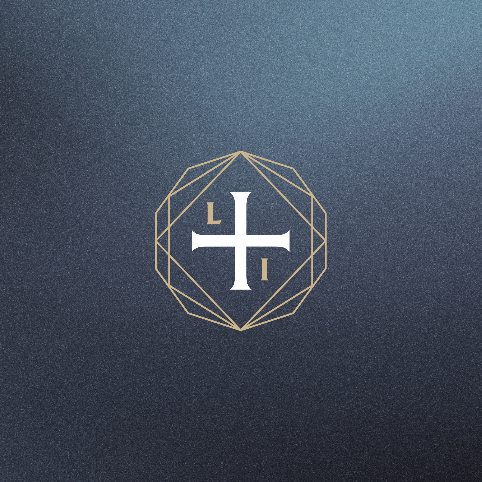 leonum logo with cross and letters L and I